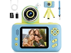 Cámara digital de juguete para niños con tarjeta SD de 32 GB, apta para niñas de 3 a 12 años, azul, Hexinyigjly