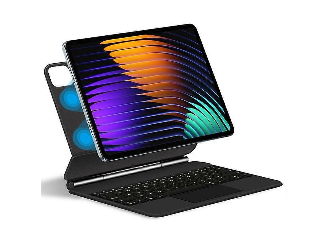 Compatible con Xiaomi Pad 7: Teclado Bluetooth magnético flotante + Funda de piel para tableta