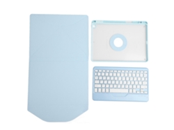 Capa De Proteção Com Teclado Bluetooth Sem Fio Para Tablet Ios Com Suporte Para Caneta Azul