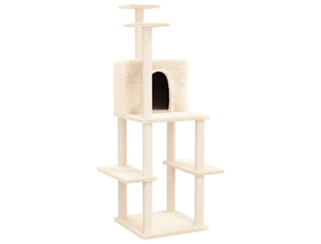 Rascador Para Gatos VIDAXL Con Postes De Sisal Color Crema 144,5 cm