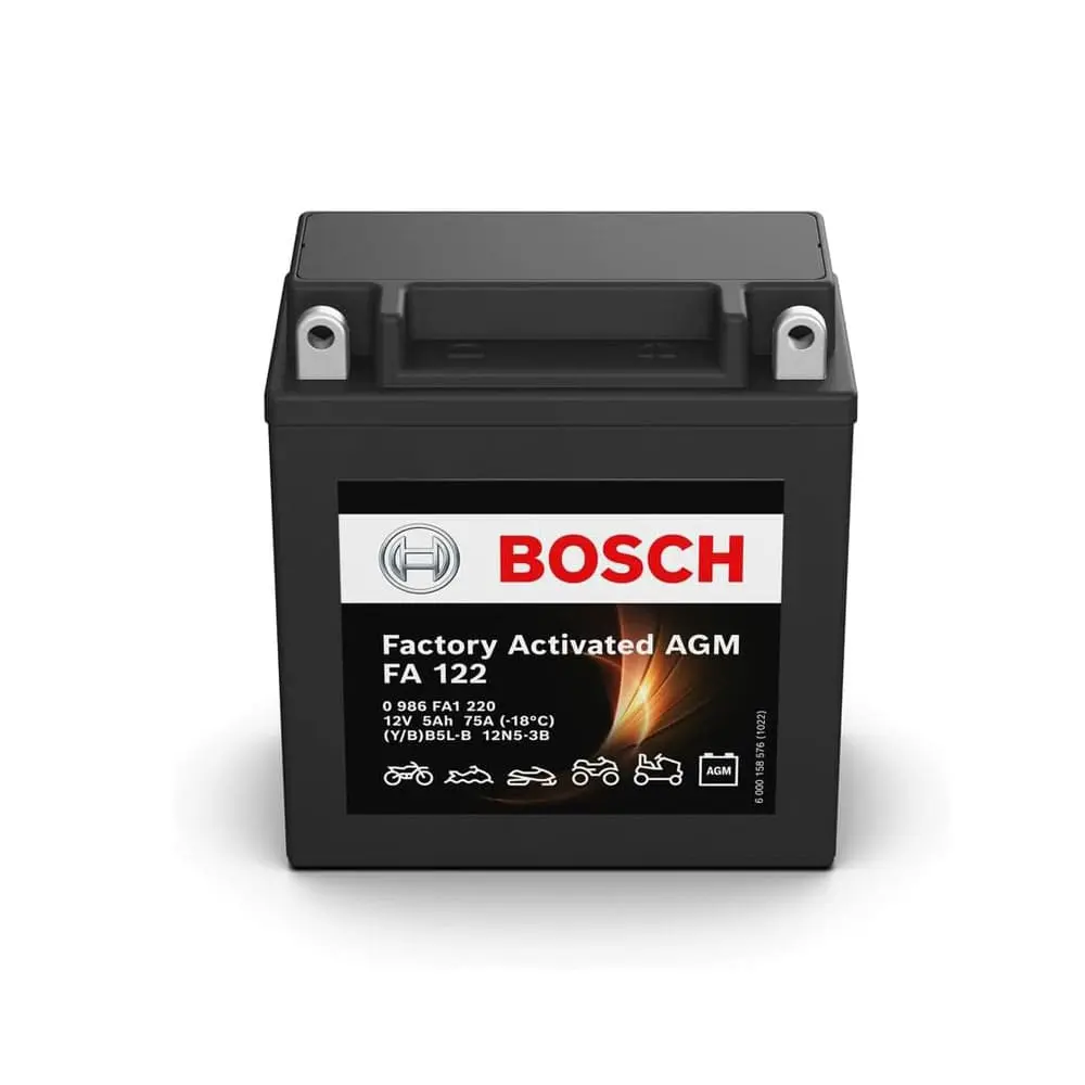 Batería de Moto BOSCH FA122 (YB5L-B-12N5-3B) 5Ah 75A 12V
