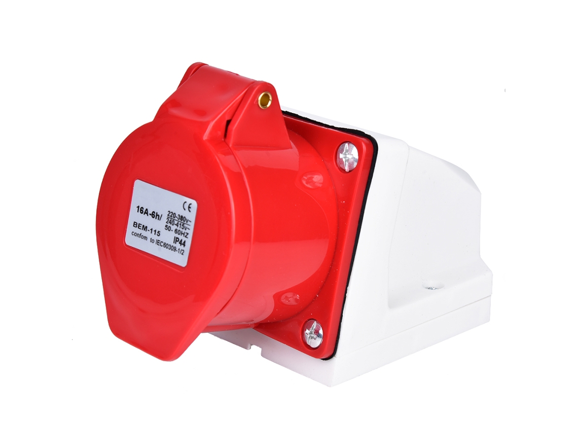 Conector de alimentación industrial Bem-115, 10 unidades, 5 orificios, IP44, resistente al agua, 16 A, 220-380 V/240-415 V