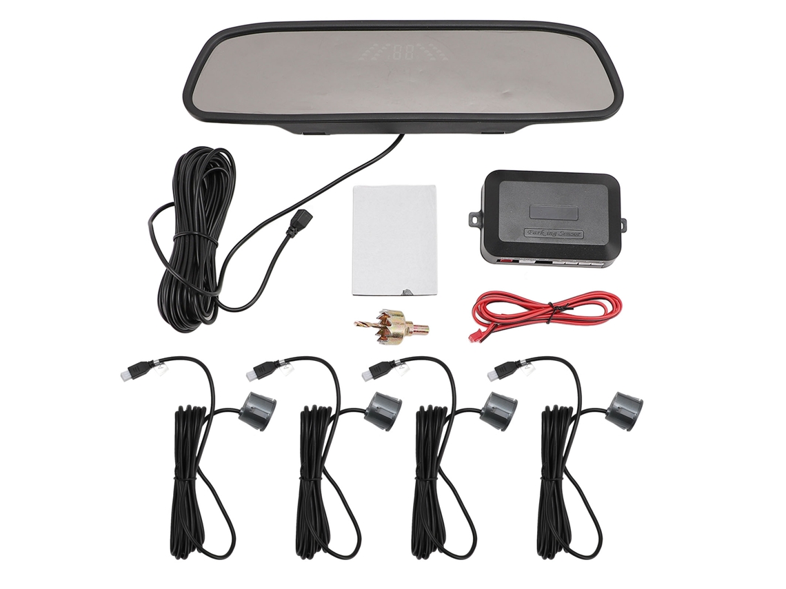 Sistema De Radar De Reversa Con 4 Sensores, Alerta Sonora Y Visual, Pantalla Led Para Autos, Suv Y Camionetas - Gris