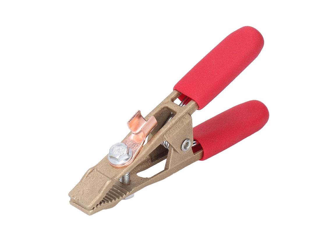 Pinza De Conexión A Tierra De Latón De 260 A Con Funda Roja Para Soldadura Tig Por Arco De Argón.