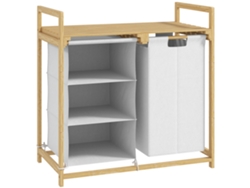 Cesta 83l 70x36x70 Cm Con 2 Bolsas De Tela Retráctiles Y Extraíbles