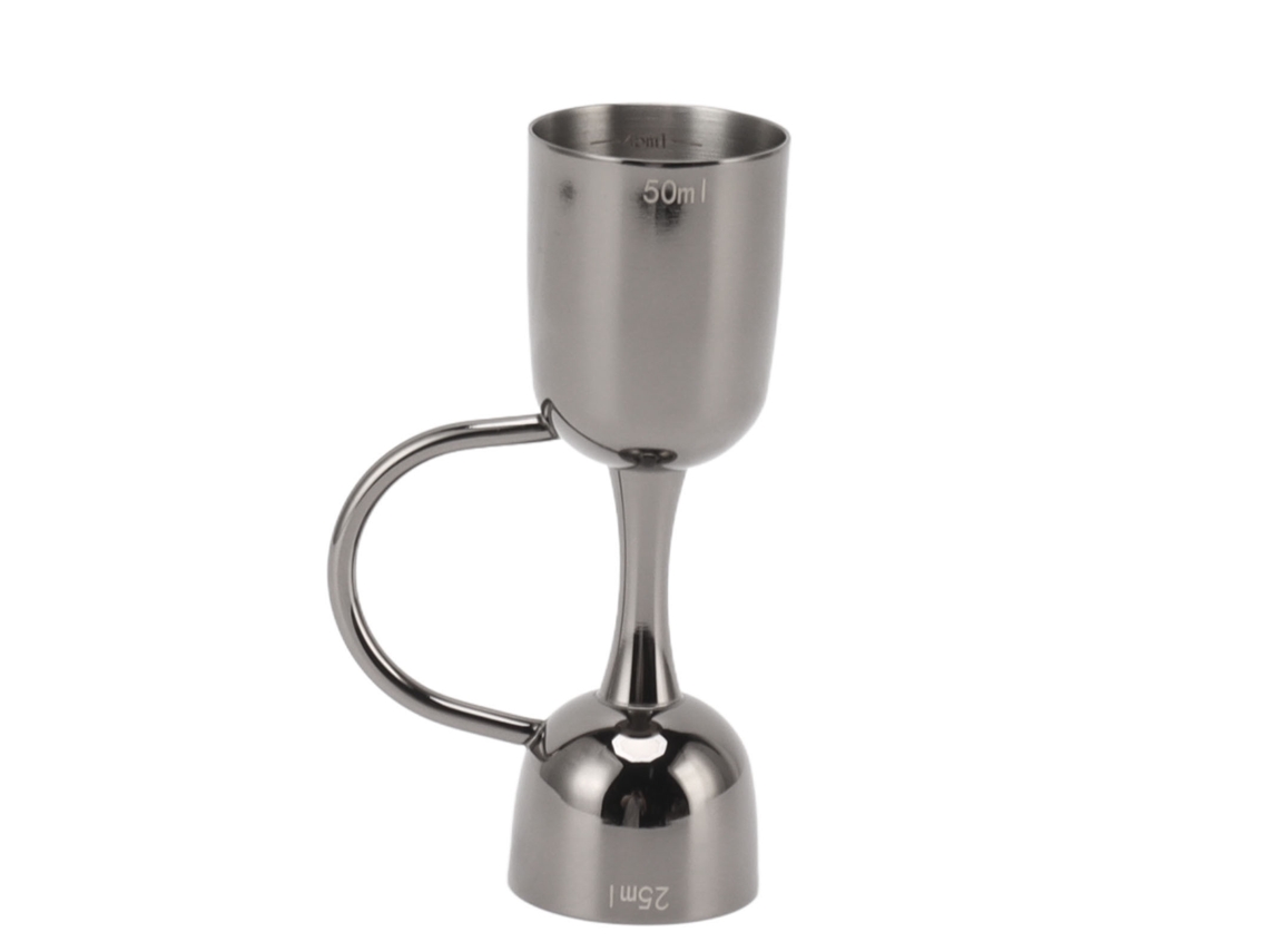 Cucharita Medidora De Cocktail De Acero Inoxidable Doble Lado Con Plating Negro Para Bar Bartender