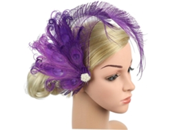 Pince à Cheveux De Mariage Plumage De Paon Violettes Barrette Décorative Élégante Para Mariée Acc...