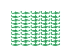 50 pinzas Primerox, ajustadas y reutilizadas, para sujetar y guiar plantas verdes.
