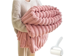 Manta Queen Rabbit para adultos, cálida, gruesa y cómoda para el sofá (rosa...
