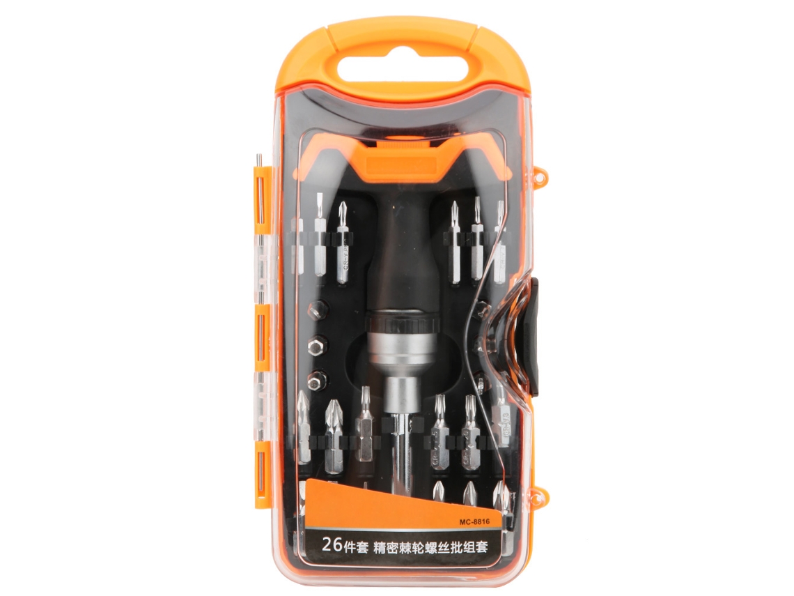 Juego De Destornilladores 2 En 1 De 26 Piezas Con Mango De Manivela, Acero Cromo-vanadio, Herramienta Manual.