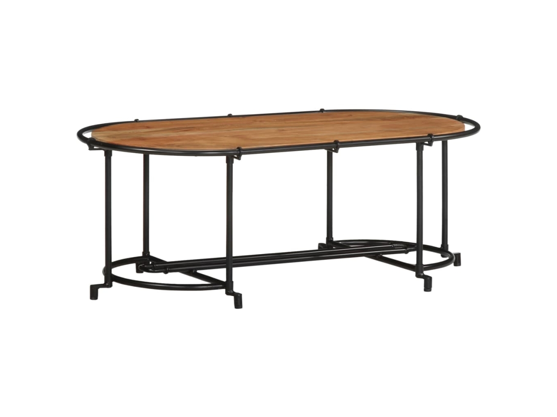 Mesa De Centro Madera Maciza Acacia 110x55x40 Cm