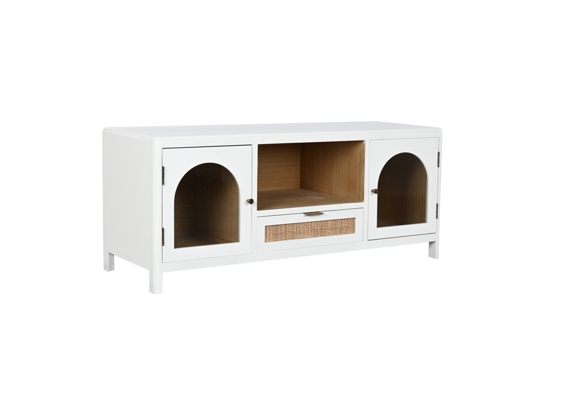Mueble Tv Paulownia Cristal Blanco 120x40x50cm