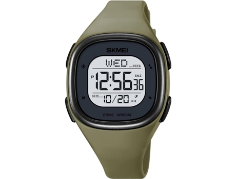 VEANXIN Reloj de pulsera cuadrado LED digital con fecha para mujer Reloj deportivo resistente al agua hasta 50 m-Verde