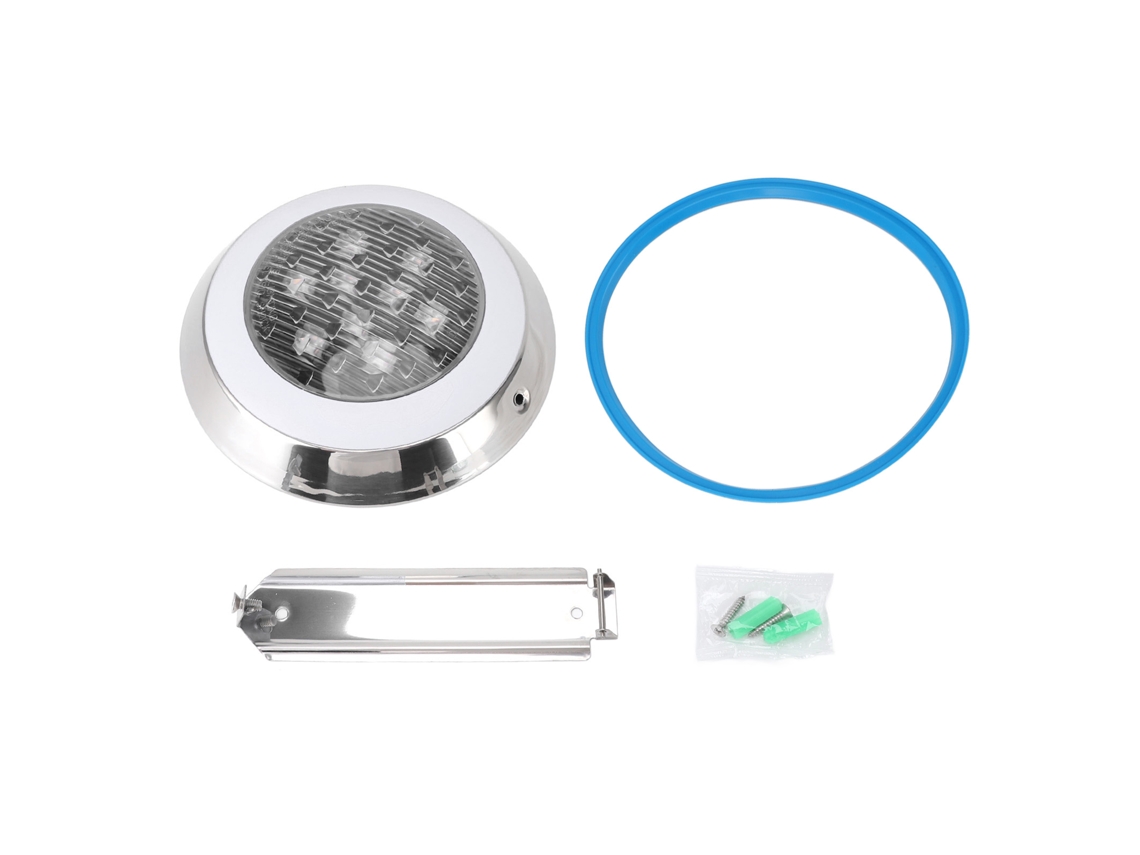Lámpara LED subacuática empotrada de pared para piscina, impermeable, luz blanca de 6000 K, para piscina, estanque y fuente, 24 V, 12 W.