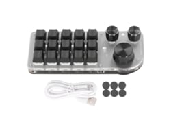 Baoj-2026teclado Mecânico Gaming Mini Com 15 Teclas E 3 Botões Programáveis Switch Azul Sem Fio Bluetooth E Com Fio Usb