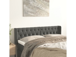 Cabecero de terciopelo gris oscuro 163x16x78/88 cm