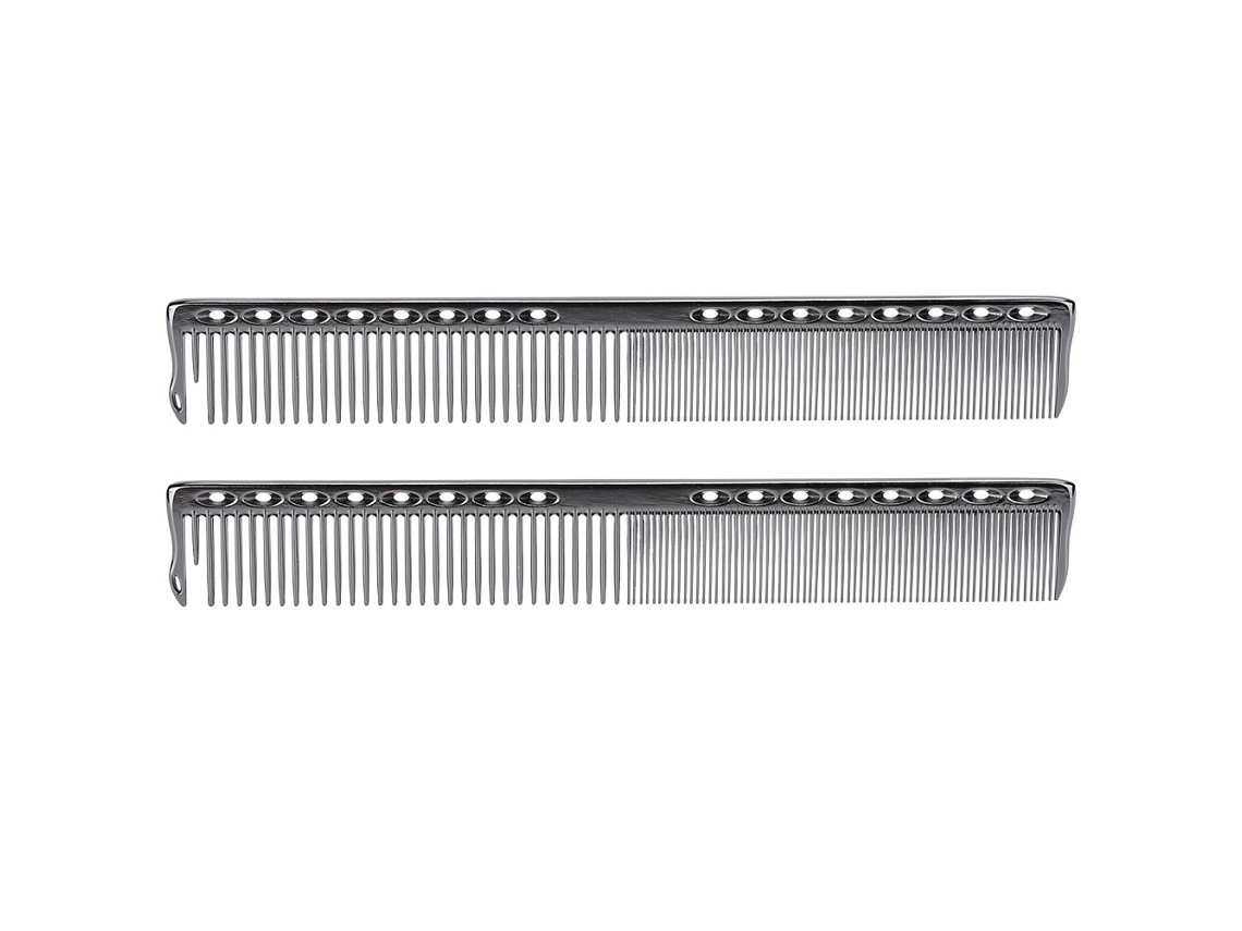 2pcs Pente De Corte De Cabelo Profissional De Aço Inox Para Salão Estilo Preto