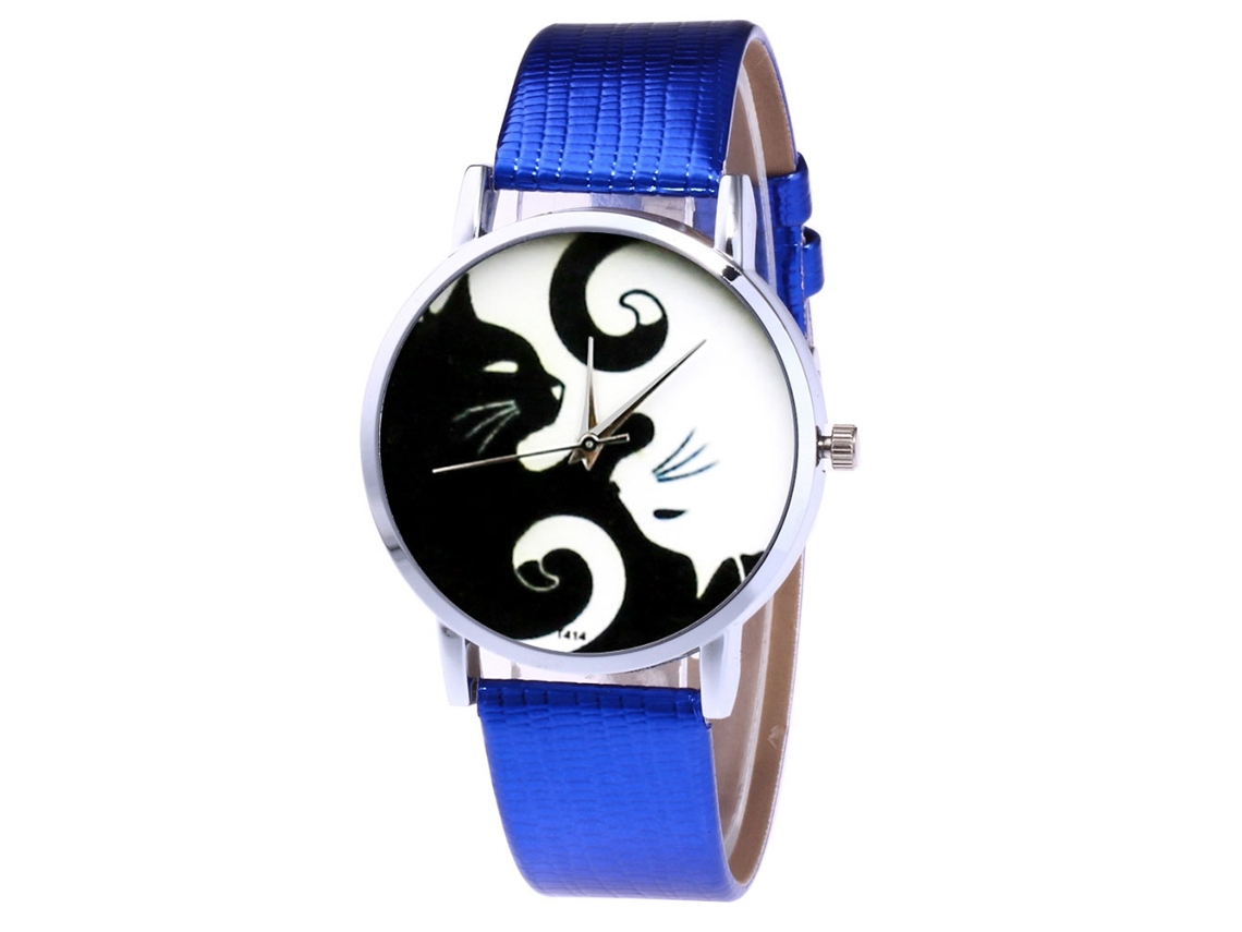 Reloj De Pulsera Unisex Casual Con Movimiento De Cuarzo Y Correa De Pu Azul