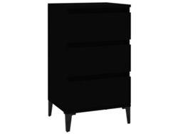 Mesita de Noche VIDAXL (Negro - Madera contrachapada - 40 x 35 x 70 cm)