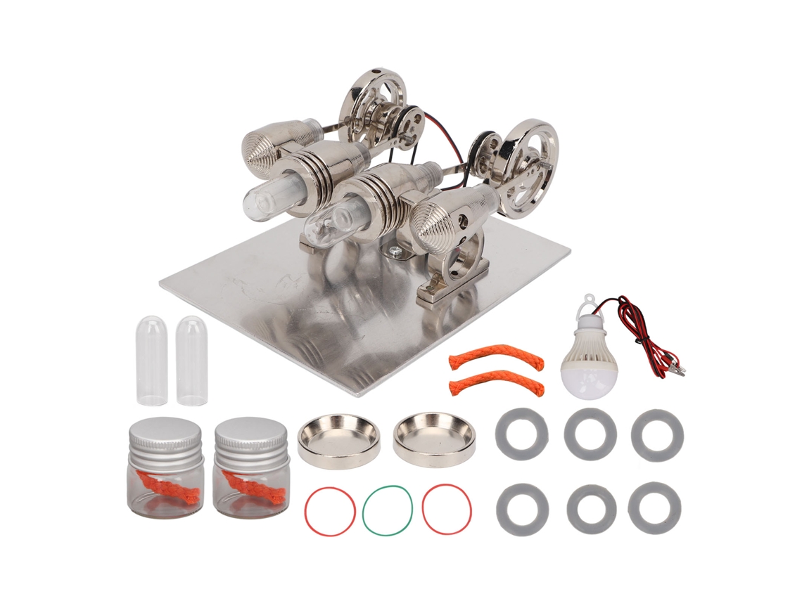 Kit de motor Stirling de 4 cilindros de fácil montaje