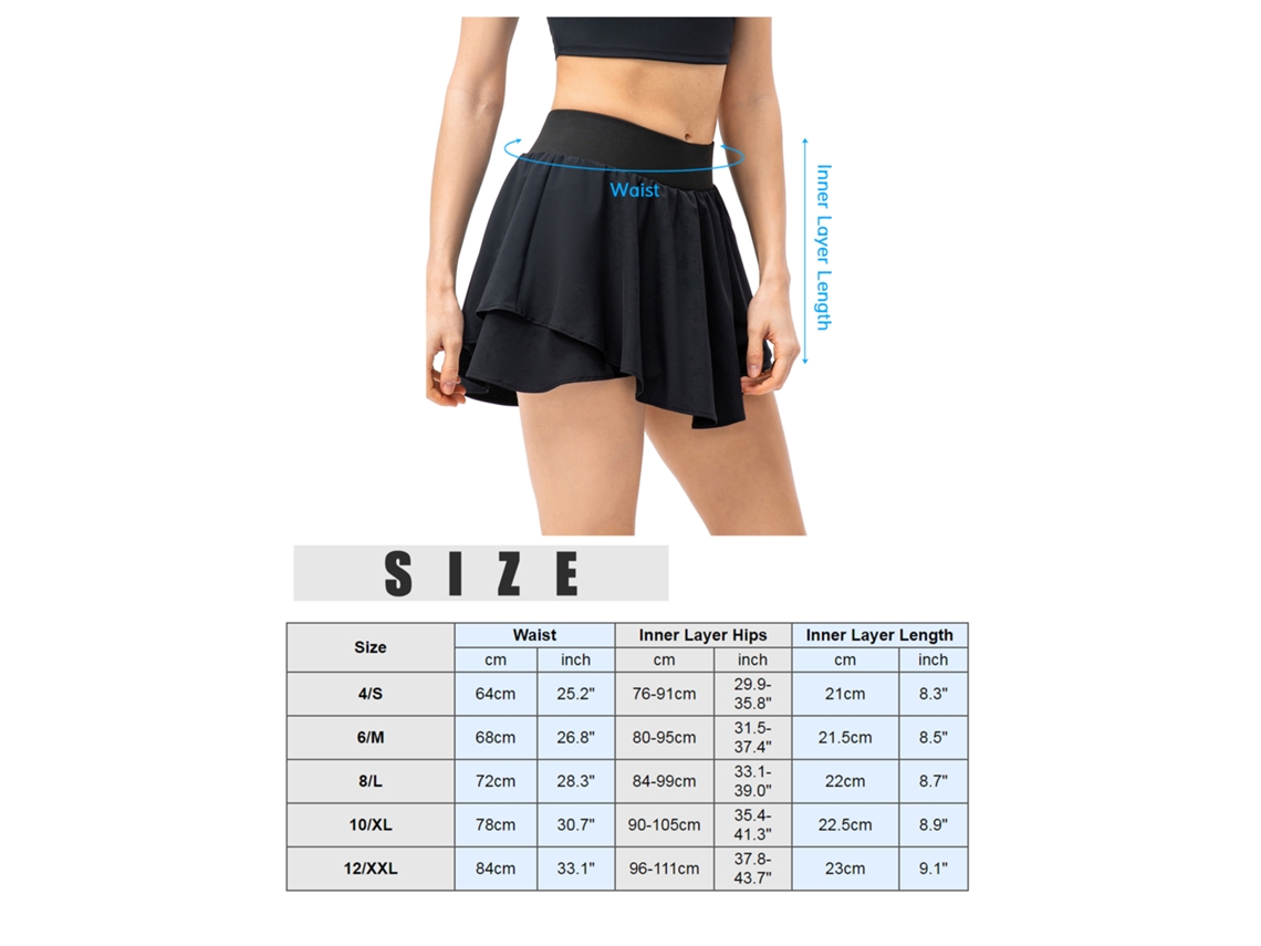 2026rebe-saia De Tênis Feminina Com Shorts Internos 2 Em 1 De Duas Camadas Com Bolso Para Treinamento De Golfe