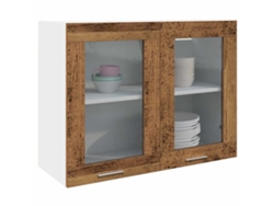 Muebles de cocina - Armario de pared con cristal “lyon” 80x31x60cm Madera antigua HARLANV1