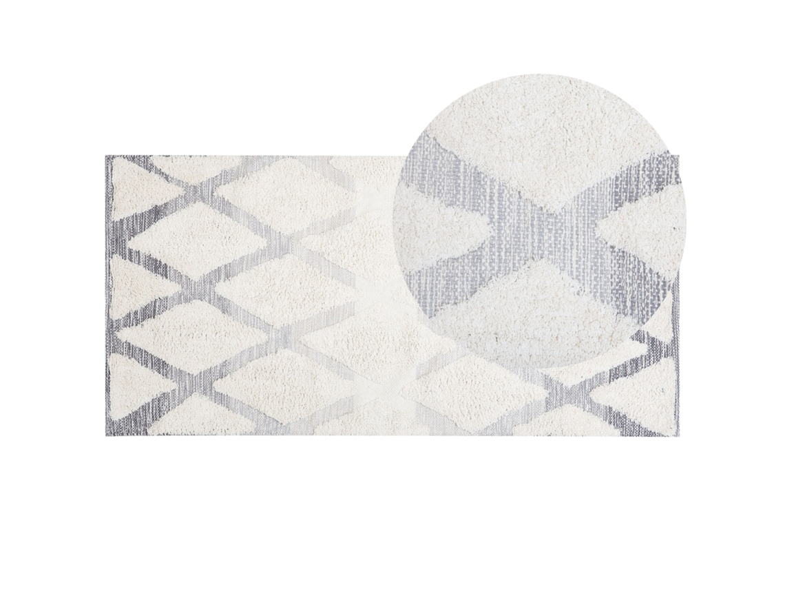 Alfombra BELIANI Pendik de Algodón Beige 80x150