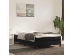 Cama box spring con colchón terciopelo negro 120x200 cm