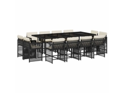 Maison Exclusive - Set Comedor De Jardín Con Cojines 13 Pzas Ratán Sintético Negro