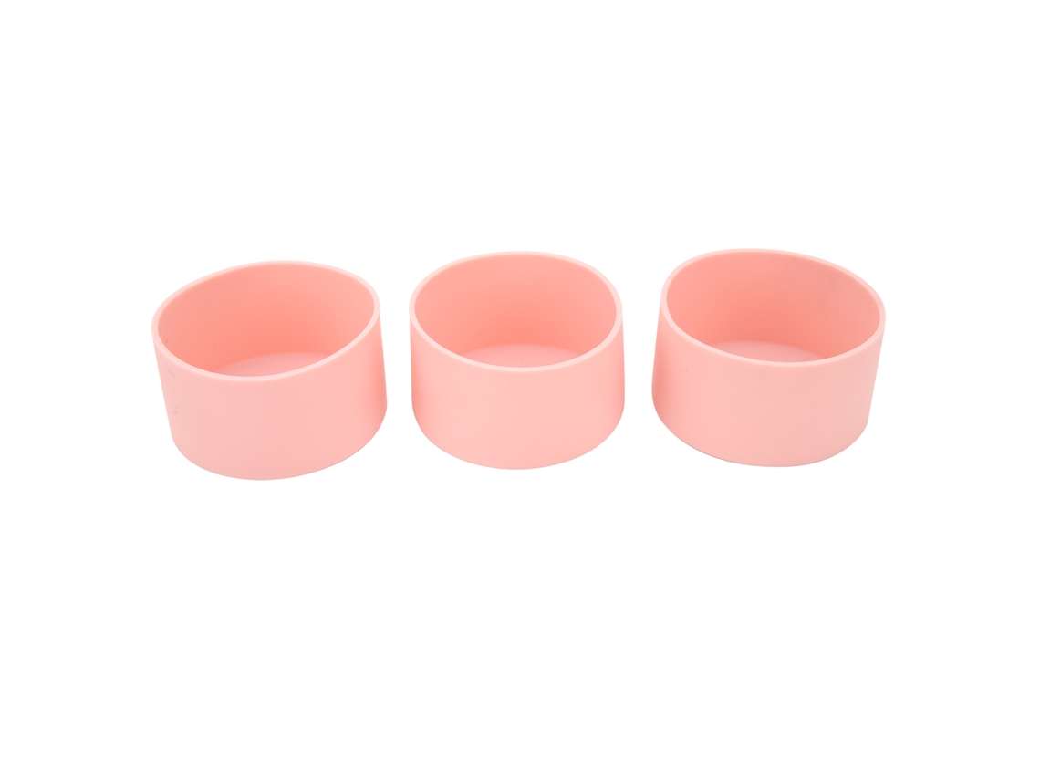 3 Fundas Protectoras De Silicona Antideslizantes Resistentes A Altas Temperaturas Para La Base De La Botella (rosa)
