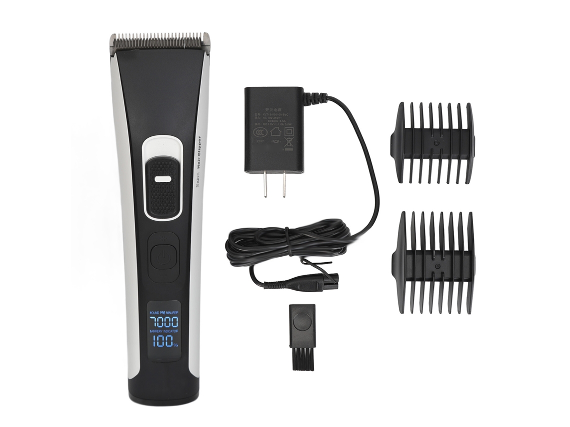 Tijera Eléctrica De Pelo Con Cuchilla Cerámica Recargable Usb, 2 Peines Guiadores, 100‑240v, Cortador Inalámbrico Para Hombre