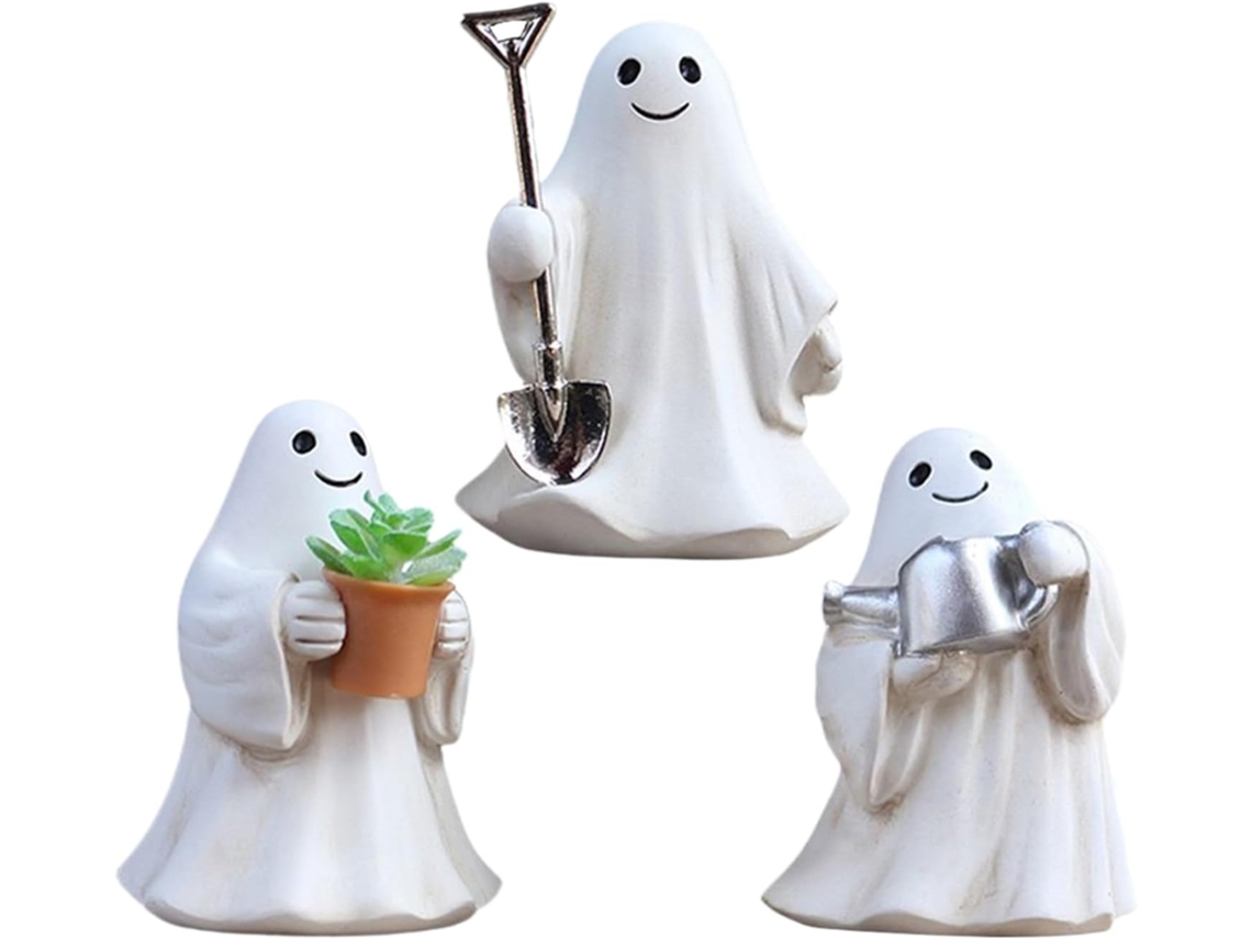 Decoración De Fantasmas: Figuras De Fantasmas En Miniatura Para Decoración Exterior, Decoraciones De Resina Para