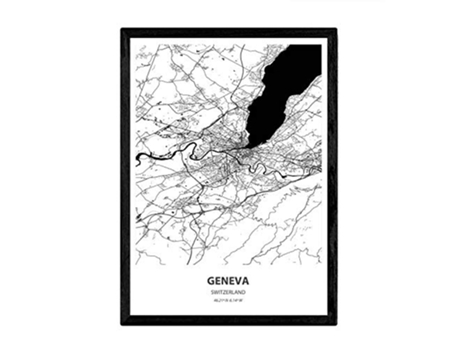 Poster NACNIC Mapa de Geneva Suiza (A3)