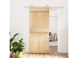 Puerta corredera con herrajes 90x210 cm madera maciza de pino LOVELY HOME