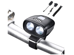 Luces delanteras de bicicleta recargables por USB, luz DES813 (negra) YIZHOOD