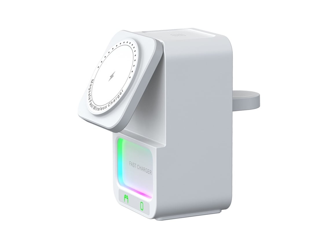 Cargador inalámbrico con altavoz Bluetooth cinco en uno 2024 Nuevo cargador inalámbrico multifuncional adecuado para Apple 161514 Blanco USHION