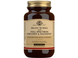 Complemento Alimentar SOLGAR Brain Works With Full Spectrum Turmeric E Bacomind (60 cápsulas vegetais)