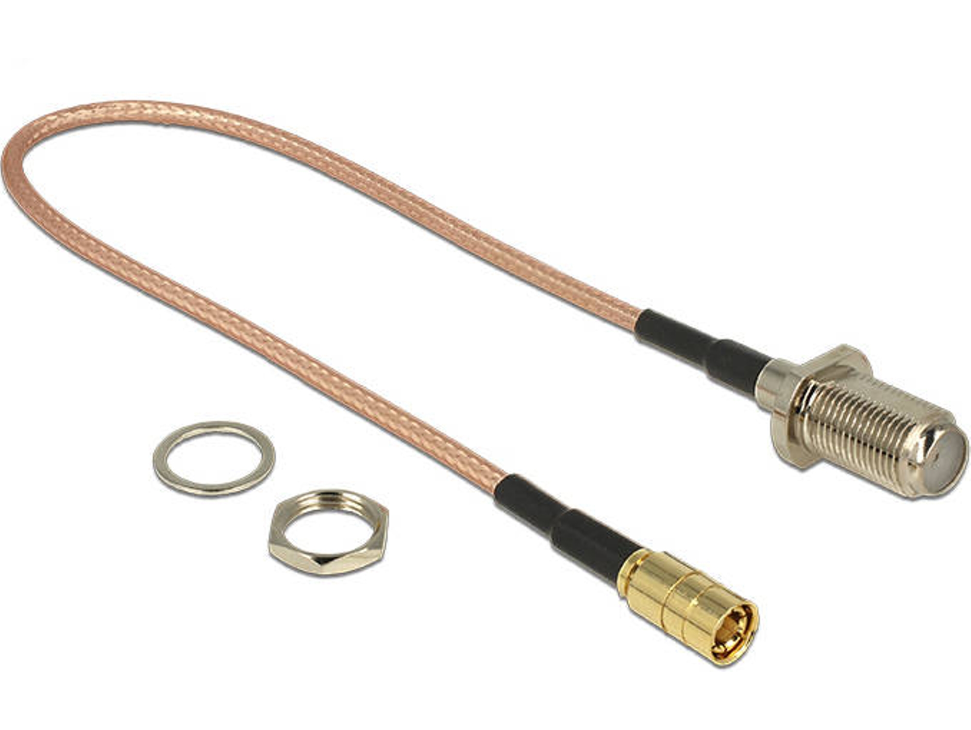 Cable de Antena DELOCK (Coaxial - 25 cm - Marrón)