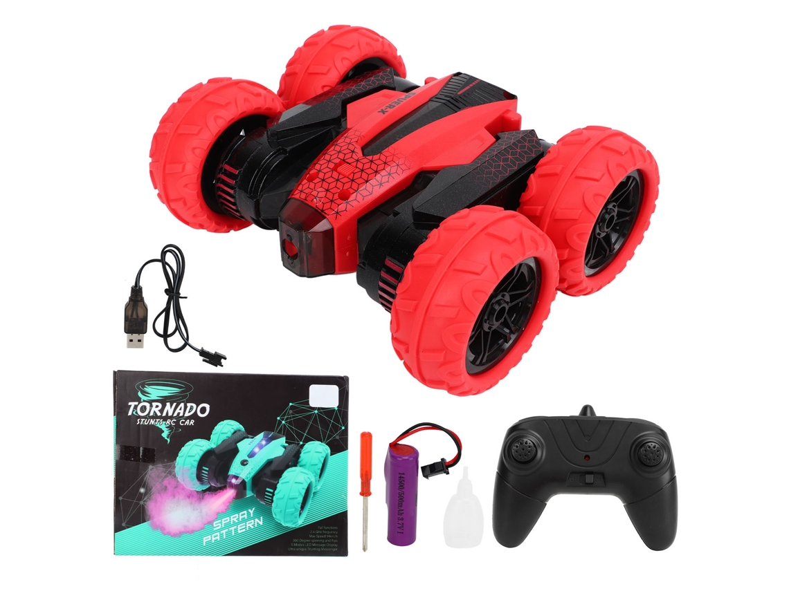 Coche Acrobático Teledirigido De 2,4 Ghz Con Rotación De 360 Grados Y Pistola Pulverizadora Para Niños De 8 Años En Adelante - Rojo S 015