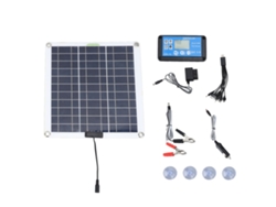 Kit De Panel Solar Monocristalino De 200 W Con Cargador Y Controlador Obd, Cable 10 En 1 Para Coche, Caravana Y Camping.