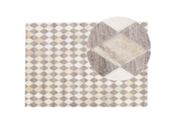 Alfombra BELIANI Seslice de Jacquard, Piel de vaca Beige 140x200