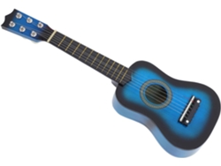 Guitarra musical azul para niños: instrumento educativo clásico para principiantes.