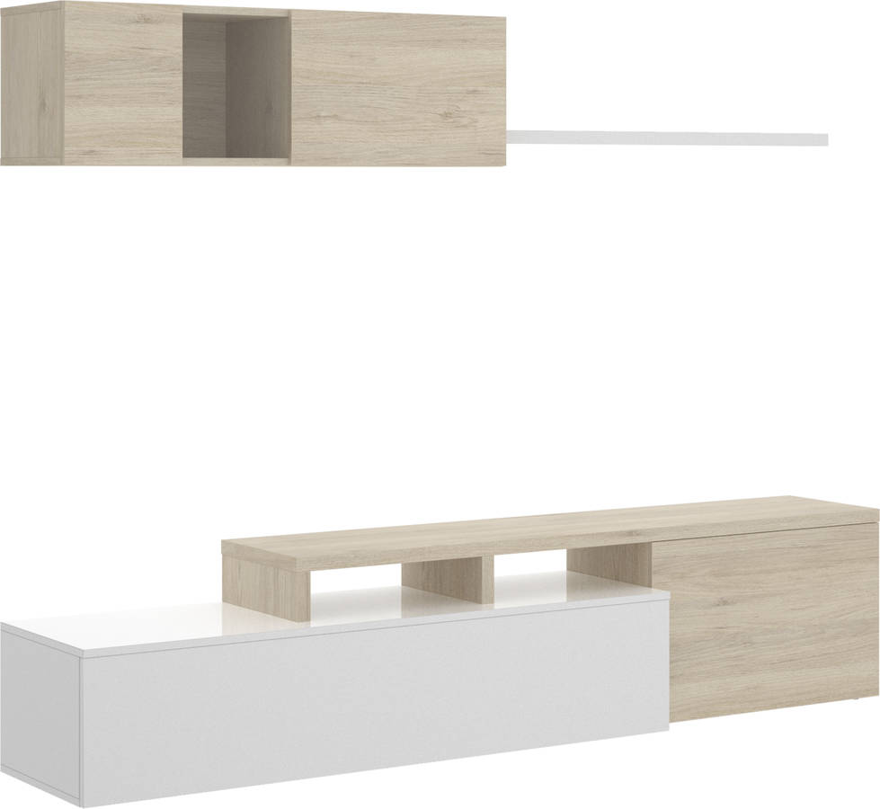 Mueble de Salón DKIT ELLE 03K5013286 Blanco (Madera y Metal - 180 x 200 x 41 cm)