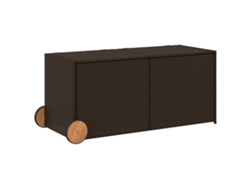 Caja de almacenamiento de jardín con ruedas MAISON EXCLUSIVE Patas de mimbre Marrón (283 l)