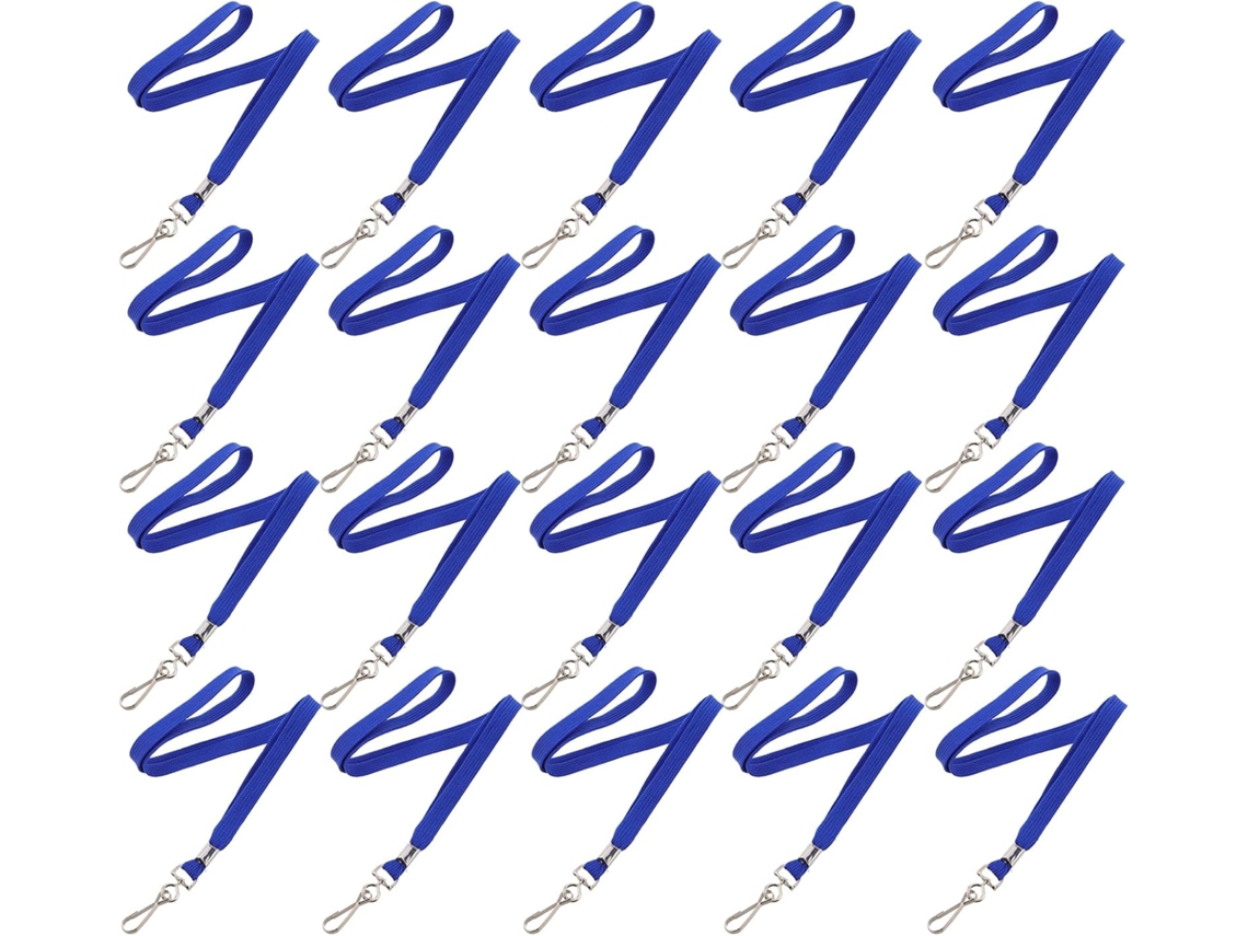 Paquete De 50 Cordones Planos De Poliéster Azul Para Portatarjetas De Identificación.