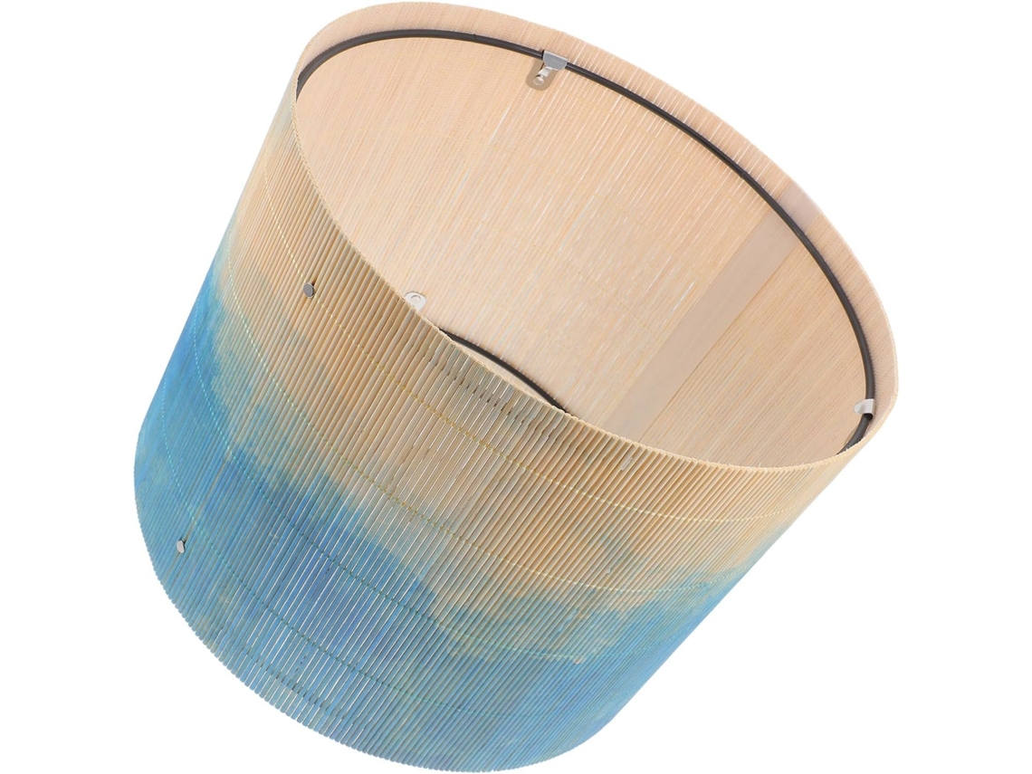 Lámpara Colgante De Bambú Con Estampado De Acuarela Azul, Casquillo E27, Forma Cilíndrica Para Dormitorio, Dimensiones