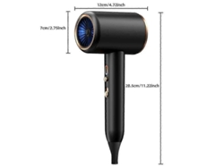 Secador de pelo profesional de 1870 W, 3.ª marcha, con iones negativos, aire caliente y cepillo de aire. Ly Ebike