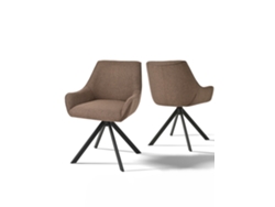 Sillas De Comedor Goeurvant 1178(pack De 2, Marrón Moca, Tela)