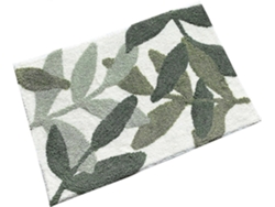 Omni-tapete De Baño Verde Con Patrón De Hojas Absorbente De Agua Y Antideslizante Para Baño Entrada Interior 17.5x25 Pulgadas