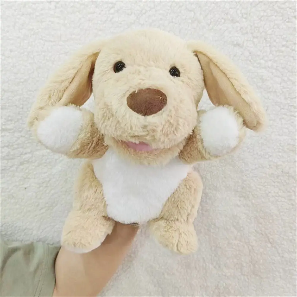 Muñeco de peluche articulado con boca abierta, títere de mano MDUG (perro)